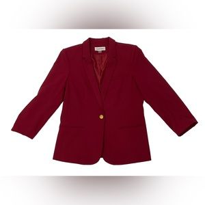 Calvin Klein Single Button Gold & Red Suit Jacket Women’s Size 12